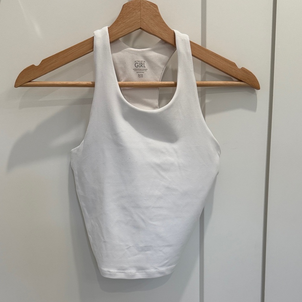 Athleta White Racerback Tank Top